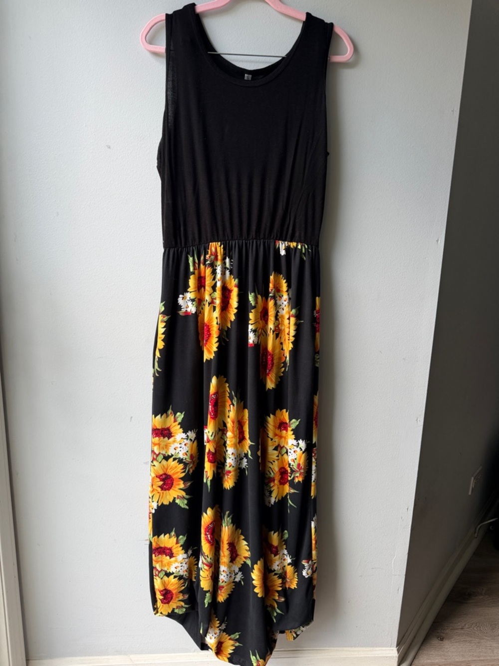 Black Sunflower Tank Maxi Dress size L - Picture 2 of 2